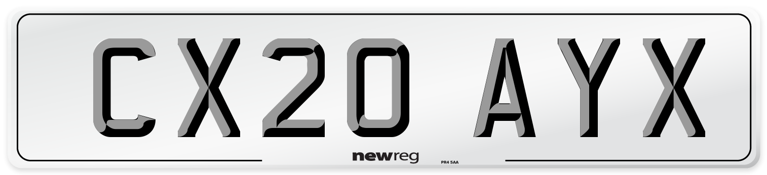 CX20 AYX Number Plate from New Reg